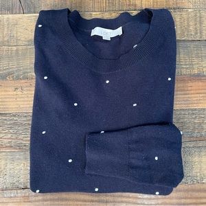 COPY - Woman’s Loft Blue and White Polka Dot Sweater - Size: Medium